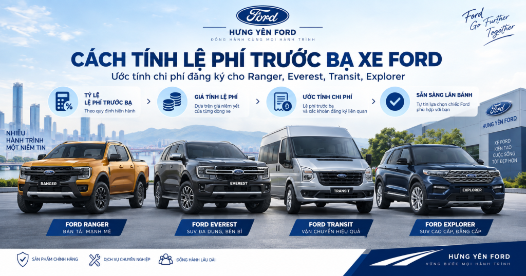 Lệ Phí Trước Bạ Ford Ranger, Everest, Transit, Explorer 2026