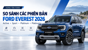 So Sánh Ford Everest 2026 Active, Sport, Platinum, Platinum+